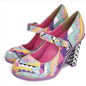 Hot chocolate chocolaticas geometric Mary Janes